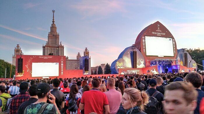 למרות דמי הכניסה, גם הפעם זה יהיה אדיר. FIFA FAN FESTIVAL במוסקבה, 2018 (צילום: ספורטור)